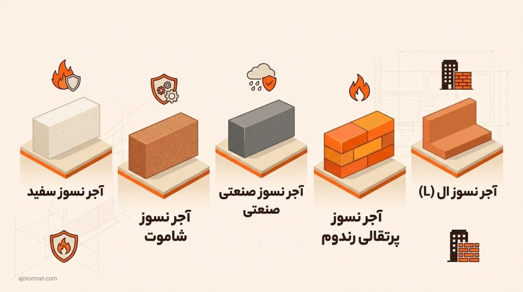 انواع آجر نسوز نما