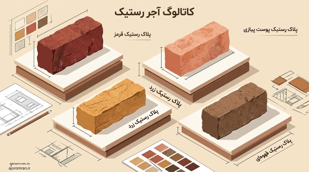 انواع پلاک رستیک آجر نما در رنگ‌های مختلف