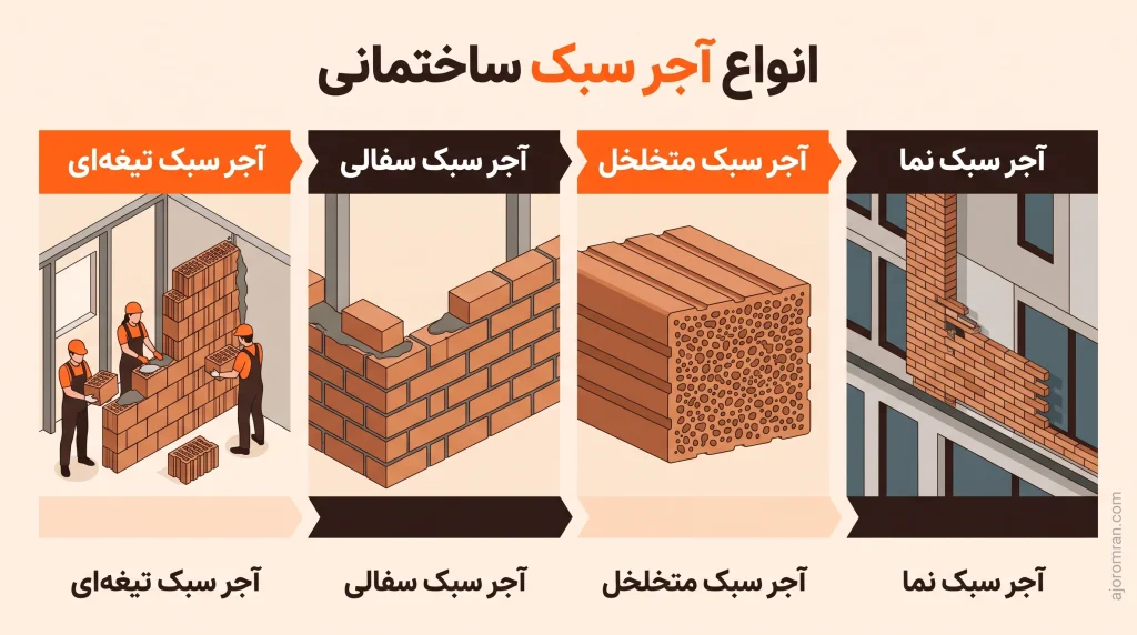 انواع آجر سبک ساختمانی کدام‌اند؟